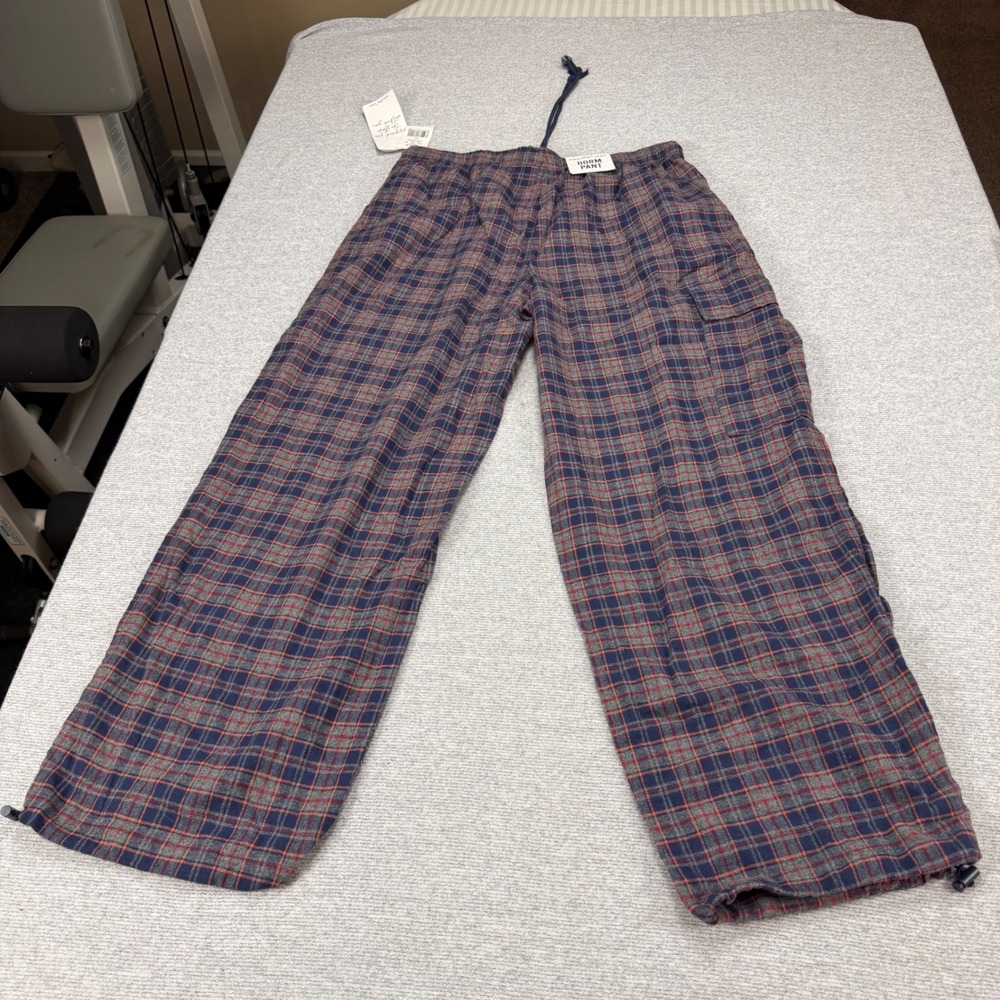 Vanilla Star Dorm Pant Blue Plaid Cargo Lounge Pants Large NWT MSRP $39 - Picture 10 of 12